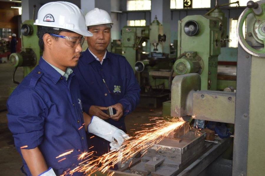 A file photo of trainers hands on Surface Grinding Machine at the Nagaland Tool Room and Training Centre (NTTC) in Dimapur. (Photo Courtesy: NTTC Dimapur)